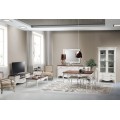 Luxusná provensálska biela obývacia zostava Deliciosa s oblými líniami a nadčasovým dizajnom z mahagónového dreva