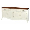 Masívna provensálska komoda v bielom lesklom prevedení s tmavou hnedou vrchnou doskou z kolekcie Deliciosa