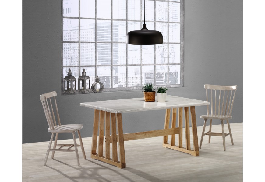 Dizajnová masívna jedálenská zostava Felicita I v koloniálnom americkom štýle v orechovo-bielom prevedení