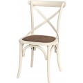 Provensálska štýlová jedálenská stolička z kolekcie Preciosa I z mahagónového masívu a prekríženým dizajnom na opierke