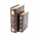 Dizajnový set dekoratívnych kníh Ostrov pokladov v hnedo fialovom koženom obale