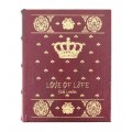 Rustikálny dekoratívny set kniha Láska k životu v bordovom prevedení s prepychovým dekoratívnym motívom 25cm