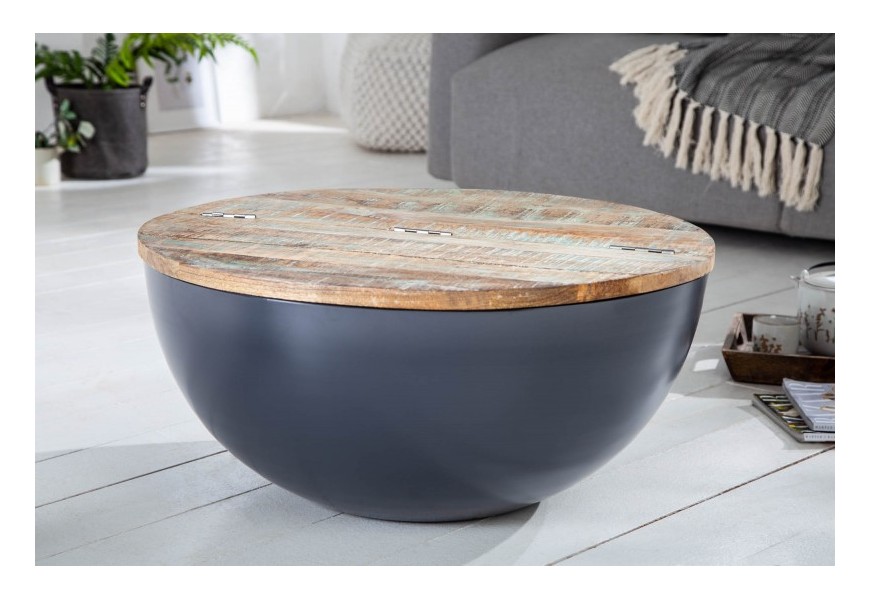 Industri&aacute;lny okr&uacute;hly konferenčn&yacute; stol&iacute;k Jakarta 70 cm mas&iacute;v s &uacute;ložn&yacute;m priestorom