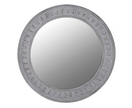 Vintage nástenné okrúhle zrkadlo Belime so sivým zdobeným rámom 148cm