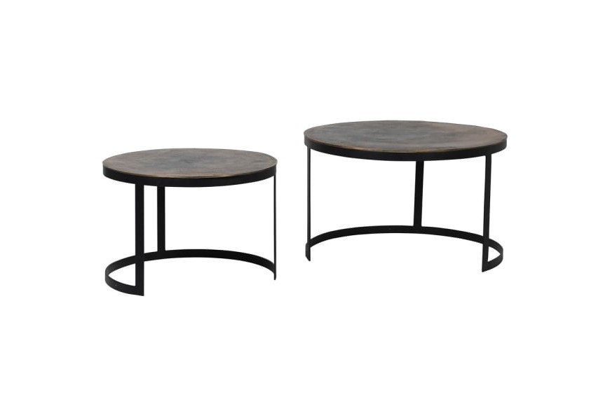 Okúhle industriálne čierne konferenčné stolíky s imizáciou hrdze zasúvateľné pod seba