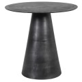 Industriálny príručný stolík Black Iron s čiernou kuželovou konštrukciou z kovu a s okrúhlou povrchovou doskou 80cm