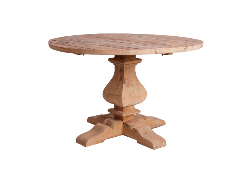 Okrúhly jedálenský stôl naturálnej hnedej farby BERN 120cm