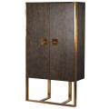 Art deco barová skrinka Luxuria z dreva hnedej farby so zlatou kovovou konštrukciou 190cm