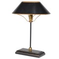 Art-deco stolná lampa Clarice s kovovou konštrukciou čiernej farby so zlatým zdobením 42cm