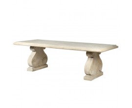 Záhradný jedálenský stôl Antic Rome vo vintage štýle z polyresinu hnedej pieskovej farby 260cm
