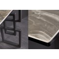Dizajnový konzolový stolík Ariana v luxusnom art-deco prevedení so štrukturovaným hnedým mramorovým dizajnom na vrchnej doske