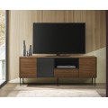 Moderný hnedý TV stolík Nordica Nogal z orechovo dyhovaného dreva s touch systémom 180cm