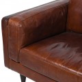 Kožená luxusná sedačka Bally vo vintage štýle v čokoládovo hnedej farbe na štyroch jednoduchých nožičkách s opierkami