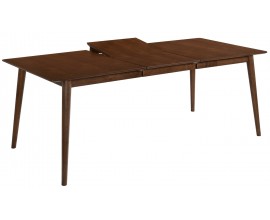 Moderný obdĺžnikový rozkladací jedálenský stôl Nordica Nogal z dreva v orechovo hnedej farbe so štyrmi šikmými nožičkami 200cm