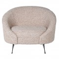 Exkluzívne art-deco kreslo Blush s tvarovanou opierkou v buklé čalúnení s kovovými nožičkami striebornej farby