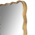 Vintage obdĺžnikov&eacute; &scaron;atn&iacute;kov&eacute; zrkadlo Asanna II v kovovom zvlnenom r&aacute;me zlatej farby 170cm