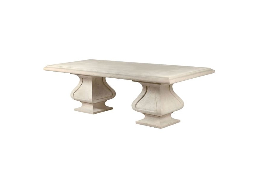 Antický záhradný obdĺžnikový jedálenský stôl Antic Rome v pieskovej hnedej farbe zo živice