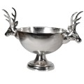 Dizajnová strieborná misa na šampanské Stag Silver z kovu s motívom jeleních hláv