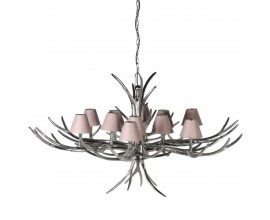 Dizajnový moderný luster Stag z kovu striebornej farby v tvare jelenieho parožia 150cm
