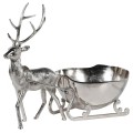 Dekoratívna štýlová kovová misa Silver Reindeer na chladenie vína v striebornom prevedení