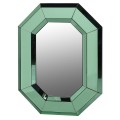 Dizajnové art-deco zrkadlo Piana s ôsmymi hranami v smaragdovo zelenej farbe