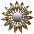 Art-deco nástenné zrkadlo Casiopei so zlatým kovovým rámom v tvare lupeňov 92cm