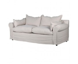 Vintage čalúnená sedačka Vyra do obývačky v off white bielom prevedení 212cm