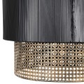 Moderná závesná lampa Lucilla s tienidlom z kovu v čierno-zlatom prevedení 60cm
