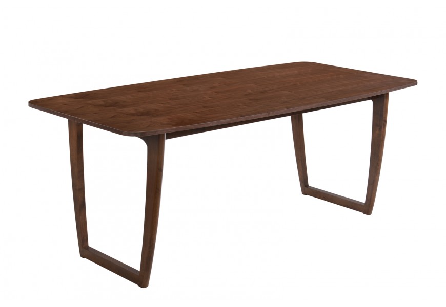 Moderný obdĺžnikový jedálenský stôl Nordica Nogal z orechovo hnedého dreva s dvoma pármi spojených nožičiek 160/200cm.