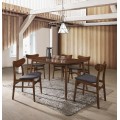 Dizajnový obdĺžnikový jedálenský stôl Nordica Nogal v drevenom naturálnom prevedení v orechovo hnedej farbe 150cm