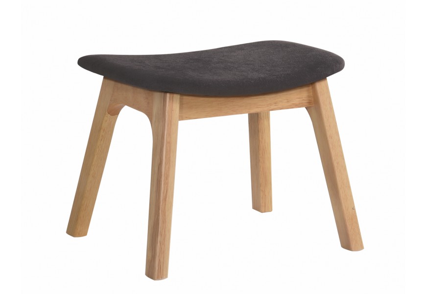 Škandinávska sivá taburetka Nordica Clara s masívnymi nožičkami svetlo hnedej farby v prevedení dub 44cm