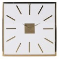 Dizajnové moderné nástenné hodiny Anahi so zlatým kovovým rámom štvorcového tvaru