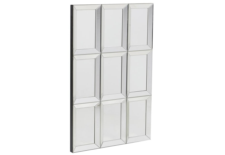 Dizajnová zrkadlová nástenná dekorácia Mirrorview z deviatich dizajnových panelov