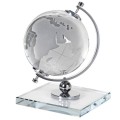 Dizajnov&yacute; sklenen&yacute; gl&oacute;bus Crystal Globe s kovovou kon&scaron;trukciou na sklenenom podstavci 26cm