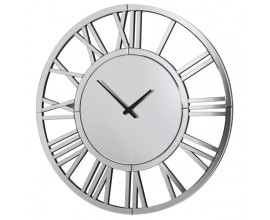 Moderné závesné hodiny Holben s okrúhlym rámom so zrkadlovým efektom 80cm