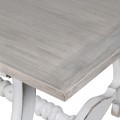 Vintage veľký bielo hnedý jedálenský stôl Harrold z brezového a borovicového dreva s ornamentálnymi nohami 240cm