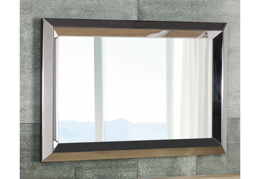 Moderné strieborné zrkadlo v obdĺžnikovom tvare Fjordar