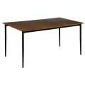 Škandinávsky obdĺžnikový jedálenský stôl Vidar s čiernymi kovovými nožičkami orechovo hnedý