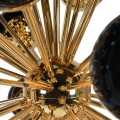 Art deco luxusný luster Starlight so zlatou kovovou konštrukciou a čiernymi sklenenými tienidlami 82cm