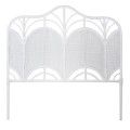Biele ratanov&eacute; čelo postele Ratania Blanc s obl&uacute;kovit&yacute;m zdoben&iacute;m 150cm