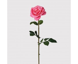 Dekoračná umelá ruža s lupienkami v ružovej farbe 65cm