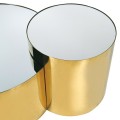 Art deco kruhový konferenčný stolík Smithen z troch častí v zlatej farbe z kovu 