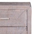 Ratanová komoda Ratana vo white-wash prevedení na nožičkách s dvomi zásuvkami a dvomi dvierkami 119cm