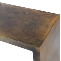 Vintage konzolový stolík Donna obdĺžnikového tvaru s kovovou konštrukciou medenej farby 204cm