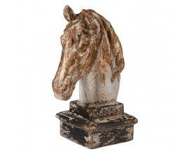 Vintage dekoračná soška konská hlava Horsey v sivo-hnedom prevedení 35cm