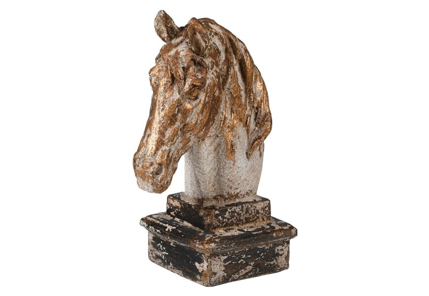 Vintage dekoračná soška konská hlava Horsey v sivo-hnedom prevedení 35cm