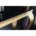 Moderná baroková konzola do predsiene Gold Barock zlatá / čierna opálové sklo 140cm