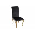 Moderná baroková jedálenská stolička Gold Barock s cabriole nohami zlatá / čierna 104cm