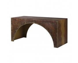Industriálny konzolový stolík Oxidia z kovu v medenej farbe s patinou s efektom oxidácie 170cm