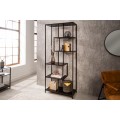 Moderný regál Industria Negra v industriálnom štýle s 5timi policami v prevedení čierny jaseň